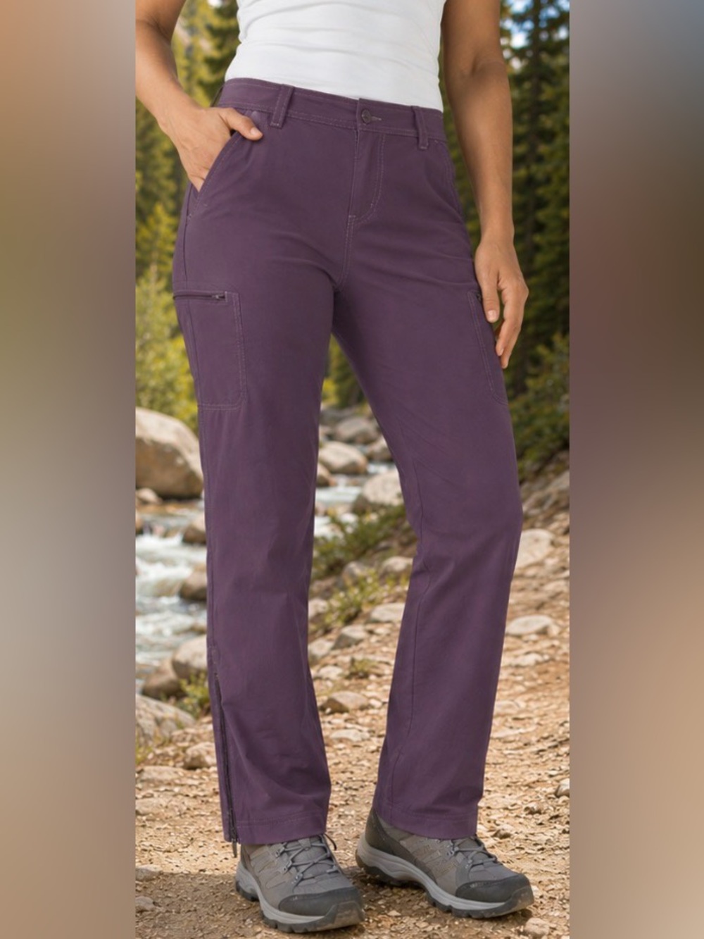 Athleta Size 10 Hiking Pants |  Outdoor Trail Travel Zip Hem Performance Pants